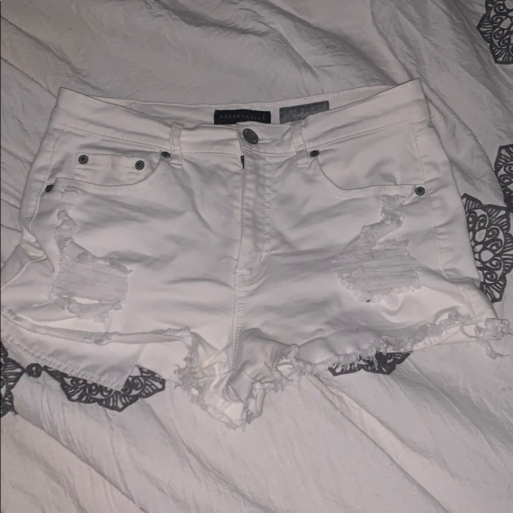 White Jean Shorts